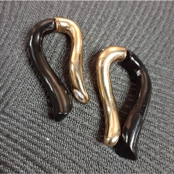 Zara Goldtone, Bejeweled and Enameled Statement Earrings - Picture 4 of 15